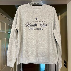 NWT Women's Wilo the Label Australia Health Club Gray Sweatshirt Size SMALL
